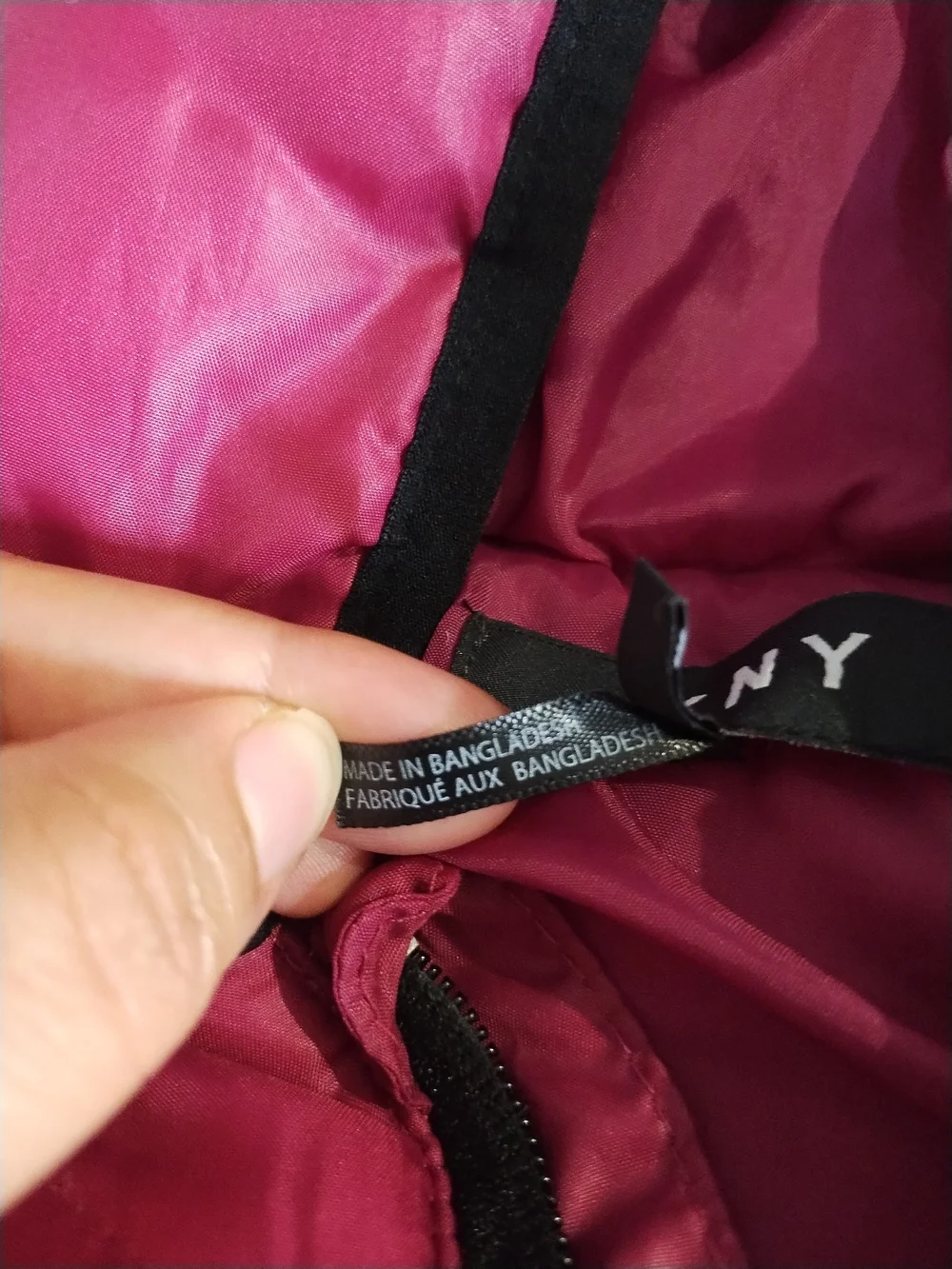DKNY Bright Pink Hooded Quilted Vest